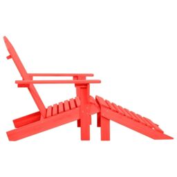 Berkfield Home Garden Adirondack Chair with Ottoman Solid Fir Wood Red - thumbnail 3