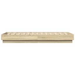 Berkfield Home Bed Frame Frame Sonoma Oak 75x190 cm Small Single Wood in Light Brown - thumbnail 5