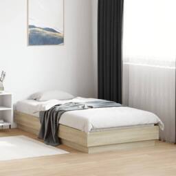 Berkfield Home Bed Frame Frame Sonoma Oak 75x190 cm Small Single Wood in Light Brown - thumbnail 2