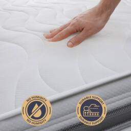 The White Stone Hypoallergenic Waterfoam Mattress, 16 cm, breathable & Antibacterial - 130 x 190 cm in White - Size: Small Double - thumbnail 8