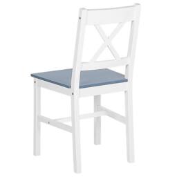 Wyld and Coco 4-Seater Solid Pine Dining Set - White and Grey 120 x 75 cm - thumbnail 6