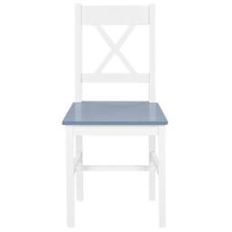 Wyld and Coco 4-Seater Solid Pine Dining Set - White and Grey 120 x 75 cm - thumbnail 3