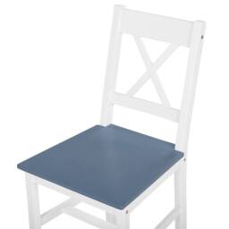 Wyld and Coco 4-Seater Solid Pine Dining Set - White and Grey 120 x 75 cm - thumbnail 7
