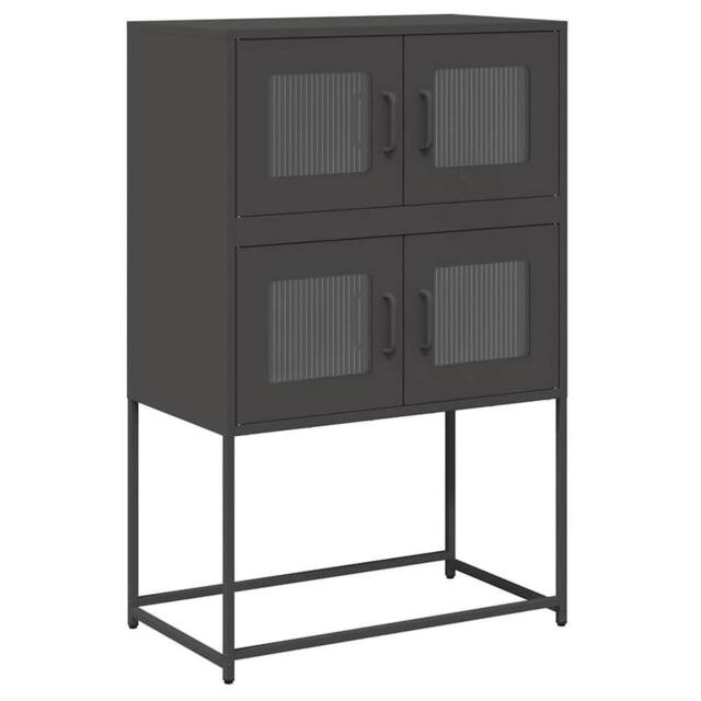 Berkfield Home Highboard Black 68x39x107 cm Steel - Size: 68 x 39 x 107 cm - image 1