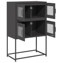 Berkfield Home Highboard Black 68x39x107 cm Steel - Size: 68 x 39 x 107 cm - thumbnail 6