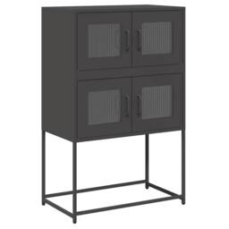 Berkfield Home Highboard Black 68x39x107 cm Steel - Size: 68 x 39 x 107 cm - thumbnail 1