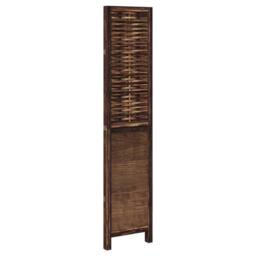Berkfield Home Room Divider 3 Panels Dark Brown Solid Wood Paulownia - thumbnail 5