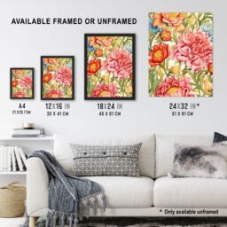 Artery8 Blooming Marvelous Floral Pattern Flower Illustration William Morris Style Unframed Wall Art Print Poster Home Decor Premium - thumbnail 3
