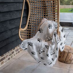 Benjamin Tate Design Egyptian Pyramid & Ankh Blanket in Natural - Size: 120 cm x 150 cm - thumbnail 4