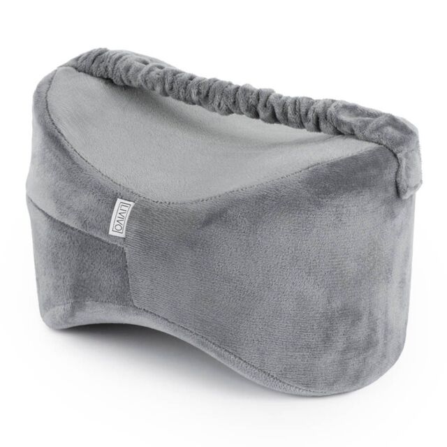 LIVIVO Leg Pillow Grey Memory Foam Knee Pillow for Side Sleepers Pain Relief with Washable Cover Strap - image 1
