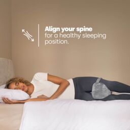 LIVIVO Leg Pillow Grey Memory Foam Knee Pillow for Side Sleepers Pain Relief with Washable Cover Strap - thumbnail 4