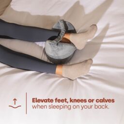 LIVIVO Leg Pillow Grey Memory Foam Knee Pillow for Side Sleepers Pain Relief with Washable Cover Strap - thumbnail 5