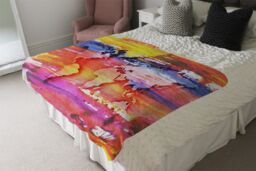 Benjamin Tate Design Painty Map Blanket in Natural - Size: 120 cm x 150 cm - thumbnail 3