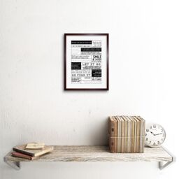 "Artery8 Wall Art Print Motivational Manifesto Advice Typography Grid Framed in Brown - Size: W7"" x H9""" - thumbnail 2