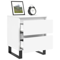 Berkfield Home Bedside Cabinet White 40x35x50 cm Engineered Wood - Size: 40 x 35 x 50 cm - thumbnail 4