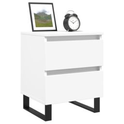Berkfield Home Bedside Cabinet White 40x35x50 cm Engineered Wood - Size: 40 x 35 x 50 cm - thumbnail 3