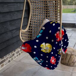 Benjamin Tate Design Flowers & Spots Blanket in Natural - Size: 120 cm x 150 cm - thumbnail 4