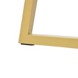 VOGREX Round Marble Effects Dining Table with Gold Metal Legs for 4 People in White - thumbnail 3