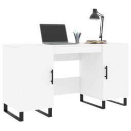 Berkfield Home Desk White 140x50x75 cm Engineered Wood - Size: 140 x 50 x 75 cm - thumbnail 3