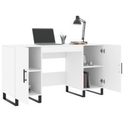 Berkfield Home Desk White 140x50x75 cm Engineered Wood - Size: 140 x 50 x 75 cm - thumbnail 4