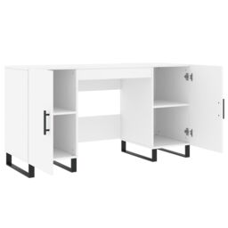 Berkfield Home Desk White 140x50x75 cm Engineered Wood - Size: 140 x 50 x 75 cm - thumbnail 5