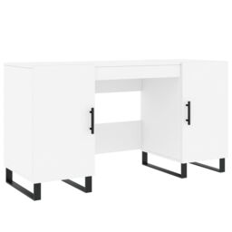 Berkfield Home Desk White 140x50x75 cm Engineered Wood - Size: 140 x 50 x 75 cm - thumbnail 2