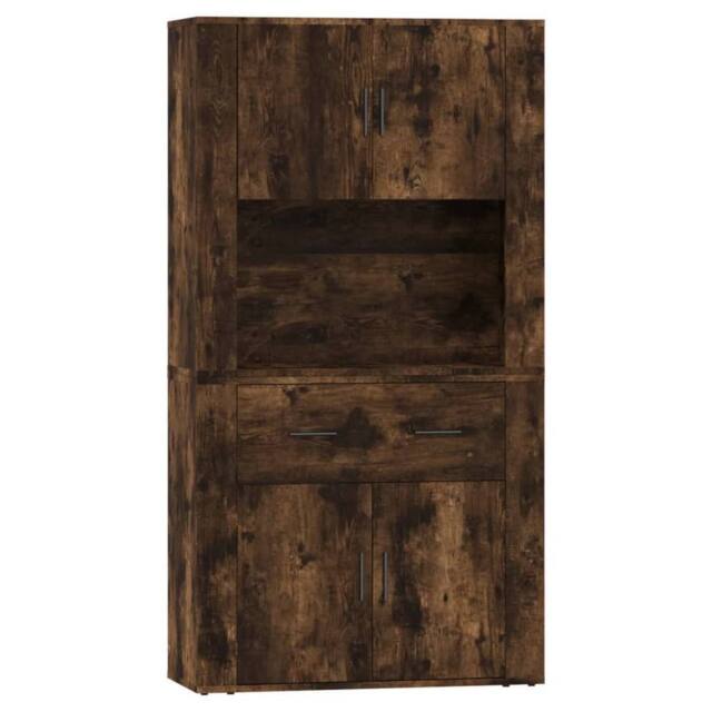 Berkfield Home Highboard Smoked Oak Engineered Wood in Brown