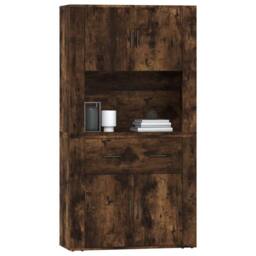 Berkfield Home Highboard Smoked Oak Engineered Wood in Brown - thumbnail 6