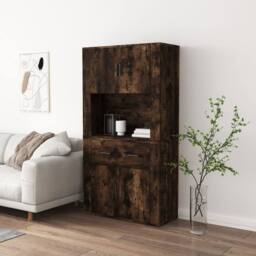 Berkfield Home Highboard Smoked Oak Engineered Wood in Brown - thumbnail 2