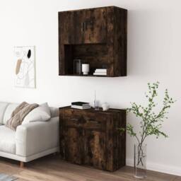 Berkfield Home Highboard Smoked Oak Engineered Wood in Brown - thumbnail 4