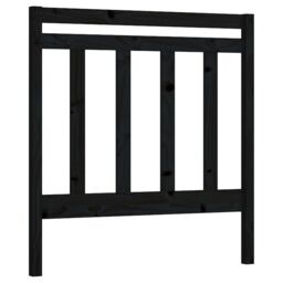 Berkfield Home Bed Headboard Black 96x4x100 cm Solid Wood Pine - Size: 96 x 4 x 100 cm - thumbnail 2
