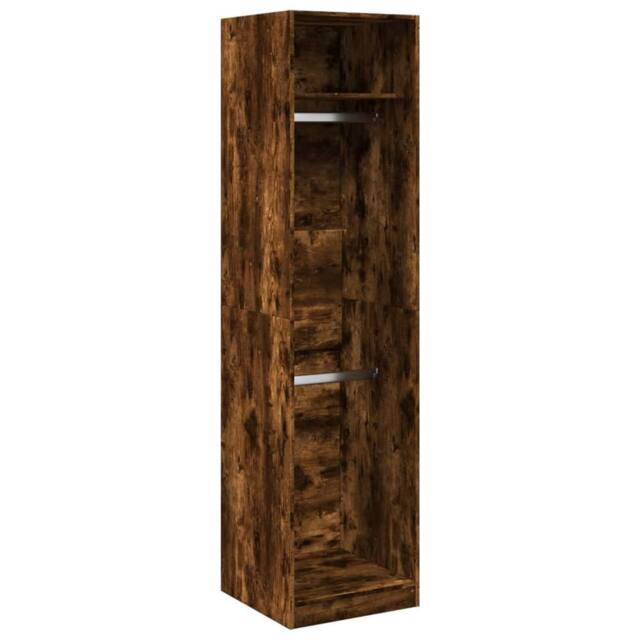 Berkfield Home Wardrobe Smoked Oak 50x50x200 cm Engineered Wood in Brown - Size: 50 x 50 x 200 cm - image 1