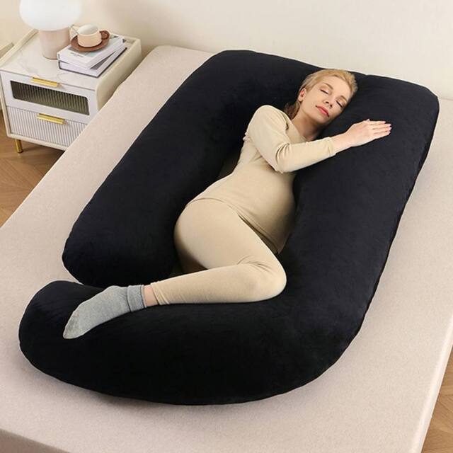"Havendro Black 59"" G Shaped Soft Cushion Maternity Support for Pregnant Women" - image 1