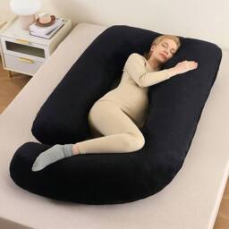 "Havendro Black 59"" G Shaped Soft Cushion Maternity Support for Pregnant Women" - thumbnail 1