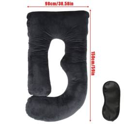 "Havendro Black 59"" G Shaped Soft Cushion Maternity Support for Pregnant Women" - thumbnail 2