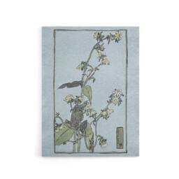 "Artery8 Leaf Cup Floral Painting Canvas Wall Art Print Overbeck in Blue - Size: W18"" x H24""" - thumbnail 1