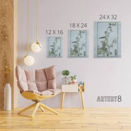 "Artery8 Leaf Cup Floral Painting Canvas Wall Art Print Overbeck in Blue - Size: W18"" x H24""" - thumbnail 4