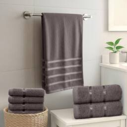 Smart Living Luxury 100% Cotton 8 Piece Super Soft Bathroom Towel Bale Set in Grey - thumbnail 2