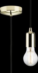 Netlighting 1.8m E27 Contemporary Pendant Set Polished Brass 230V IP20 80W in Yellow - thumbnail 1