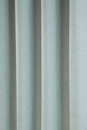 Homescapes Linen Eyelet Lined Curtain Pair in Duck Egg Blue - Size: 228 cm width x 183 cm drop - thumbnail 4
