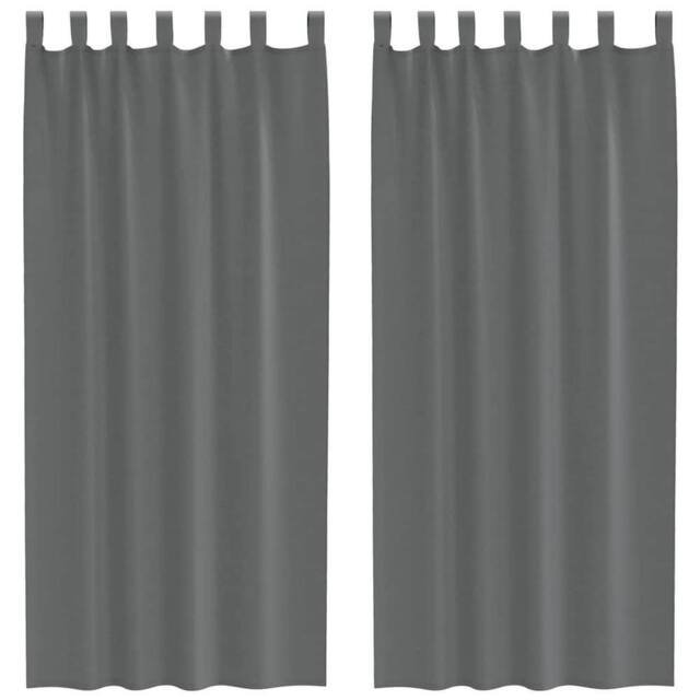 Berkfield Home Voile Curtains with Loops 2 pcs Dark Grey 140x225 cm - image 1