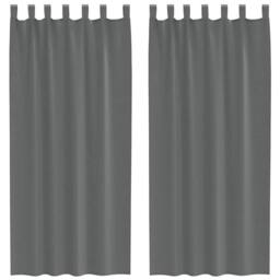 Berkfield Home Voile Curtains with Loops 2 pcs Dark Grey 140x225 cm - thumbnail 1