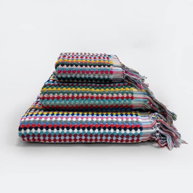 Allure Bath Fashions Popcorn Textured Tasselled Bath Towels - 100% Repurposed Cotton - image 1