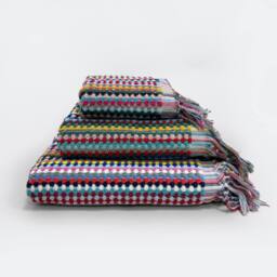 Allure Bath Fashions Popcorn Textured Tasselled Bath Towels - 100% Repurposed Cotton - thumbnail 1