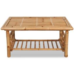 Berkfield Home Coffee Table Bamboo 90x50x45 cm in Brown - Size: 90 x 50 x 45 cm