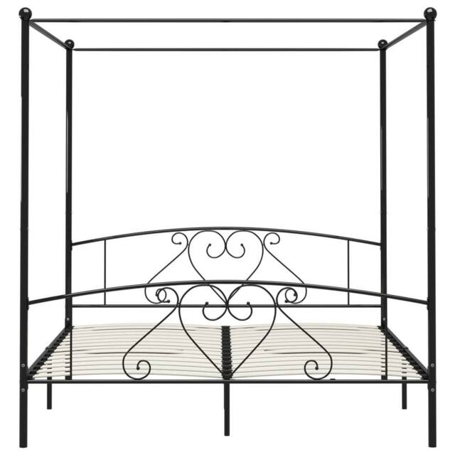 Berkfield Home Elegant Canopy Bed Frame Black Metal 200x200 cm - image 1