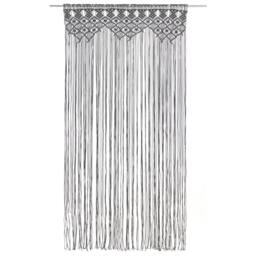 Berkfield Home Macrame Curtain Anthracite 140x240 cm Cotton in Dark Grey