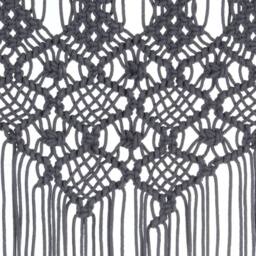 Berkfield Home Macrame Curtain Anthracite 140x240 cm Cotton in Dark Grey - thumbnail 4
