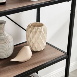 FurnitureboxUK Ashton Industrial Black Metal Box Shelf Unit With 5 Scratch Resistant Melamine Coated Shelves Supporting 10KG Each in Brown - thumbnail 4