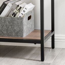 FurnitureboxUK Ashton Industrial Black Metal Box Shelf Unit With 5 Scratch Resistant Melamine Coated Shelves Supporting 10KG Each in Brown - thumbnail 5